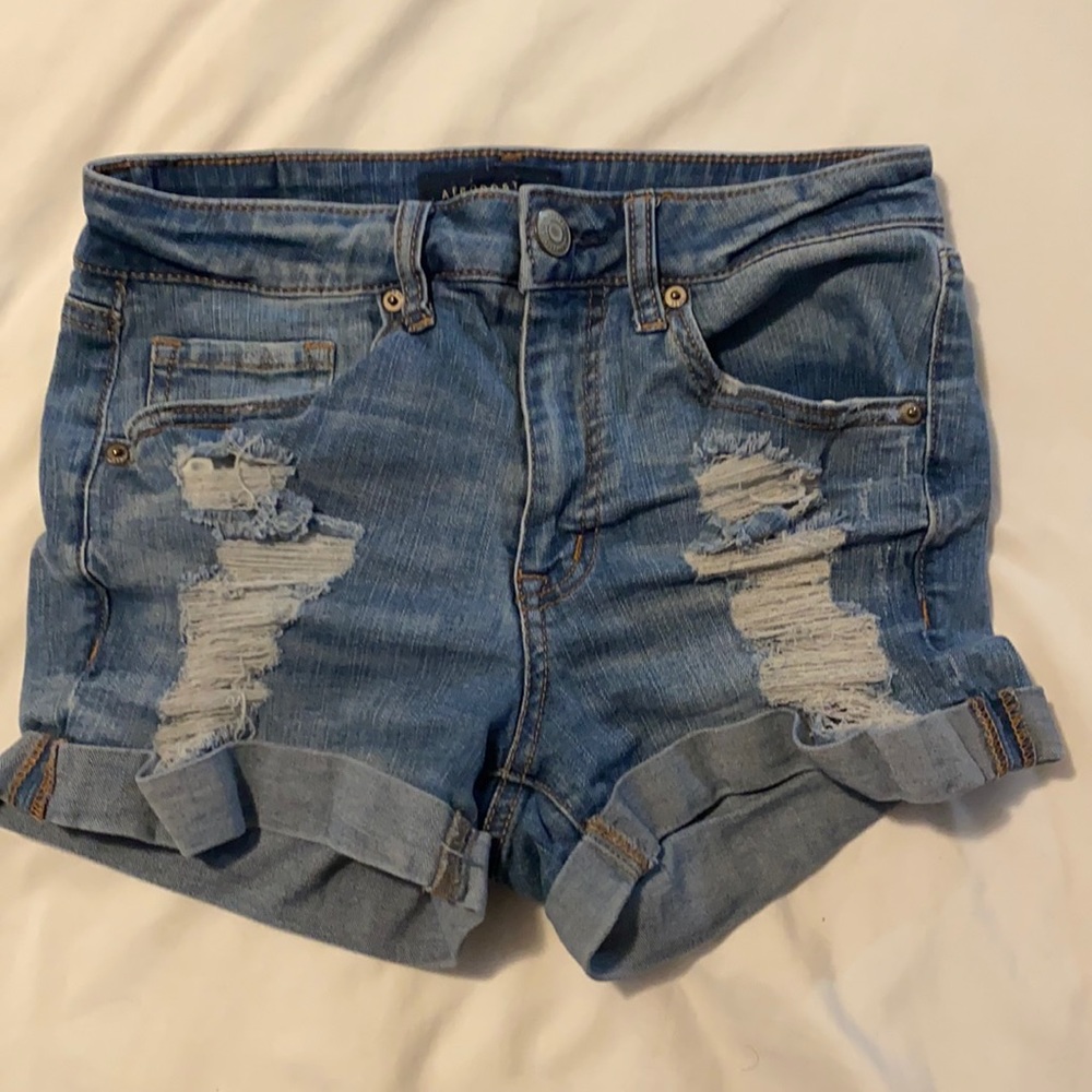 Aeropostale ripped blue denim shorts